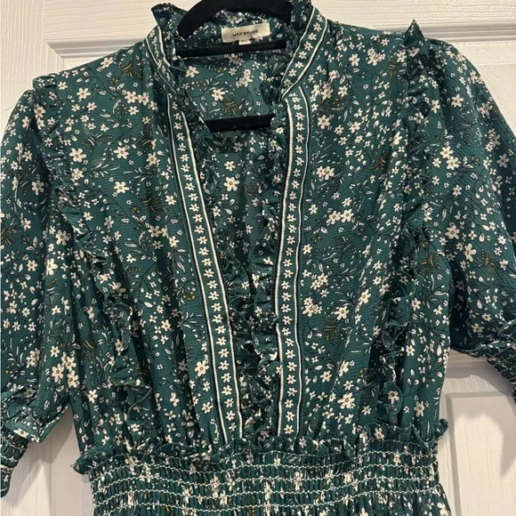 Max Studio Dark Green Floral Maxi Dress - Picture 2 of 4